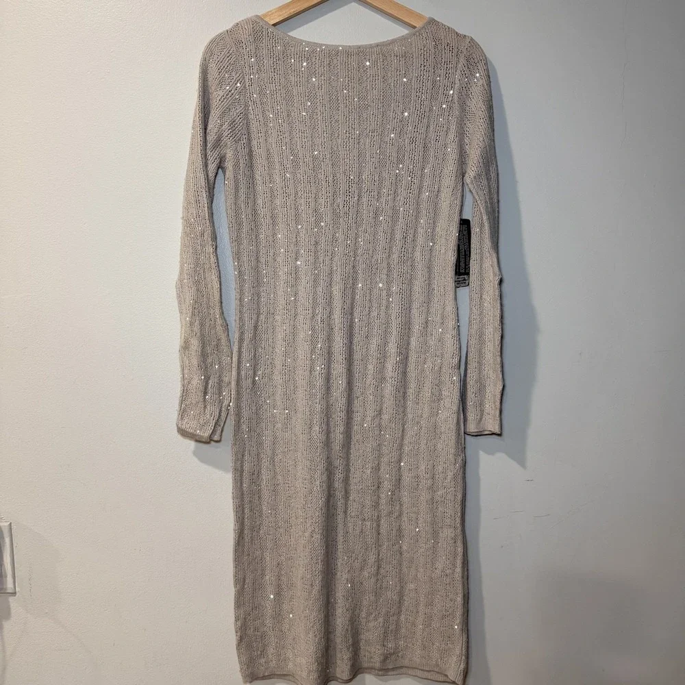 Lauren Ralph Lauren dress knit long sleeves silk cashmere sz M NWT